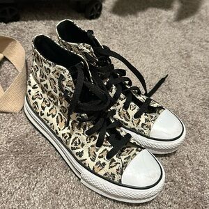 Cheetah print high top converse